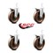 Service Caster 6 Inch High Temp Phenolic 3/4 Inch Square Stem Caster Set Total Lock Brake SCC SCC-SQTTL20S615-PHSHT-34-4 - alternate 1